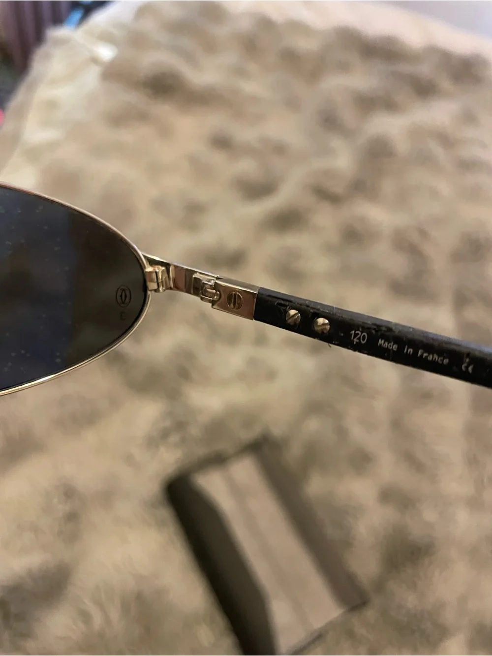 Vintage Cartier Women's Silver Frame Black Lens Aviator /Navigator Sunglasses